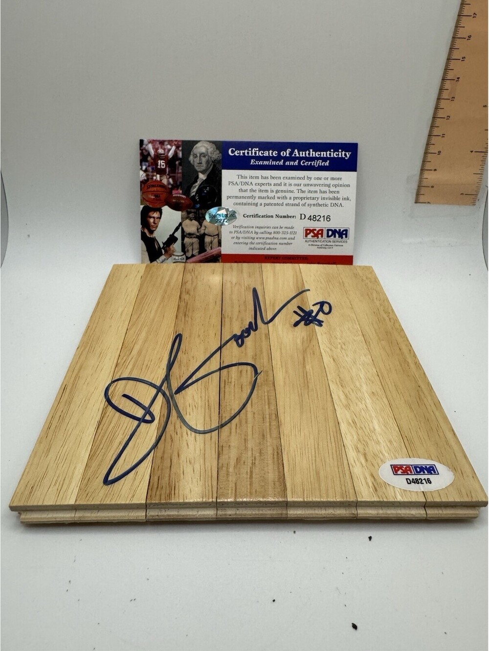 Drew Gooden Signed 6x6 Floor Board PSA COA Magic Cavaliers Jayhawks Wizards NBA
